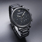  Shop Authentic Emporio Armani Luigi Chronograph Black Dial Black Steep Strap Watch For Men - AR11045 - Luxxuri