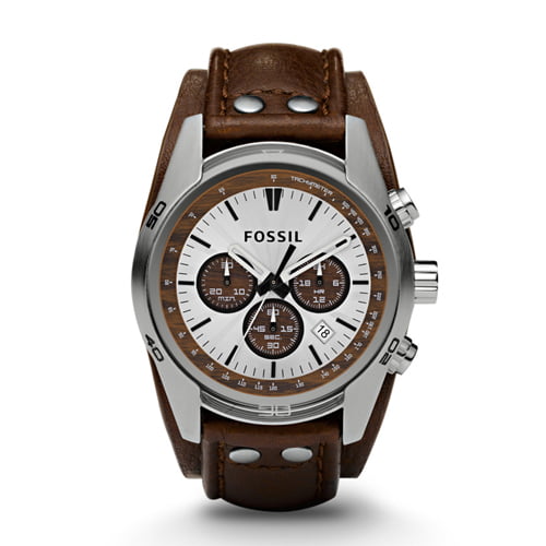 Shop Authentic Fossil Coachman Chronograph Silver Dial Brown Leather Strap Watch for Men - CH2565 - Luxxuri