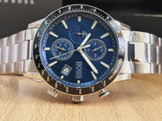  Shop Authentic Hugo Boss Rafale Quartz Blue Dial Silver Steel Strap Watch for Men - 1513510 - Luxxuri