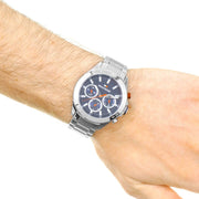  Shop Authentic Tommy Hilfiger Hudson Chronograph Quartz Blue Dial Silver Steel Strap Watch For Men - 1791228 - Luxxuri