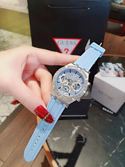  Shop Authentic Guess Heiress Diamonds Blue Dial Blue Rubber Strap Watch for Women - GW0407L1 - Luxxuri