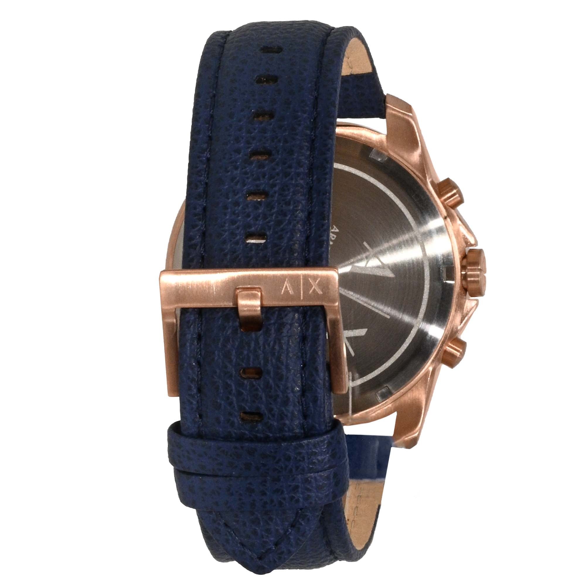  Shop Authentic Armani Exchange Banks Chronograph Blue Dial Blue Leather Strap Watch For Men - AX1723 - Luxxuri