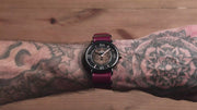  Shop Authentic Fossil Vintage Muse Automatic Skeleton Maroon Dial Maroon Leather Strap Watch for Women - ME3137 - Luxxuri