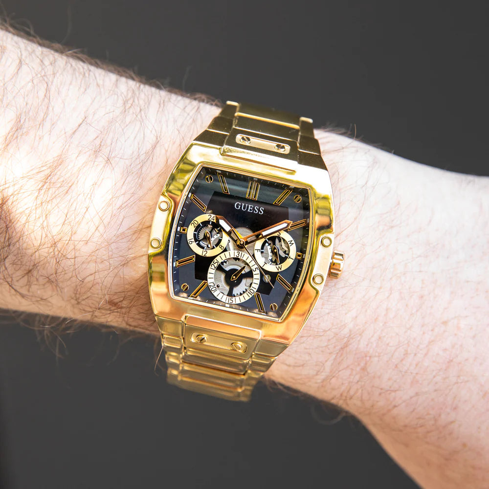  Shop Authentic Guess Phoenix Multi Function Black Dial Gold Steel Strap Watch for Men - GW0456G1 - Luxxuri