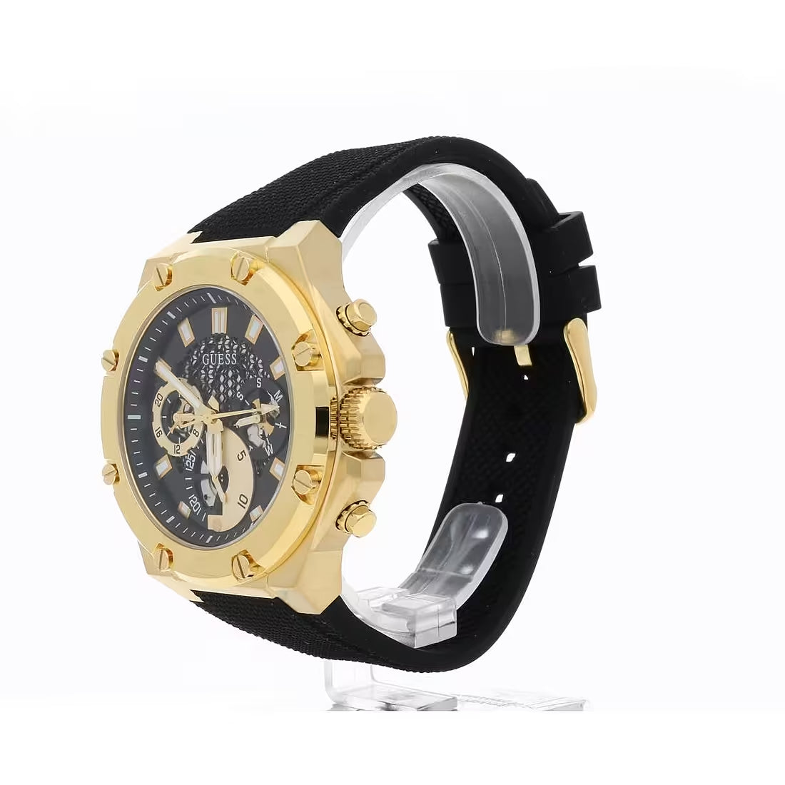 Shop Authentic Guess Third Gear Multifunction Black Dial Black Rubber Strap Watch for Men - GW0334G2 - Luxxuri