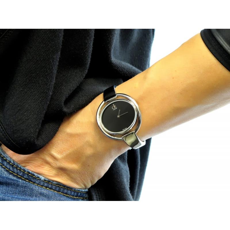  Shop Authentic Calvin Klein Impetuous Black Dial Silver Steel Strap Watch for Women - K4F2N111 - Luxxuri