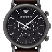  Shop Authentic Emporio Armani Dress Chronograph Black Dial Black Leather Strap Watch For Men - AR1918 - Luxxuri