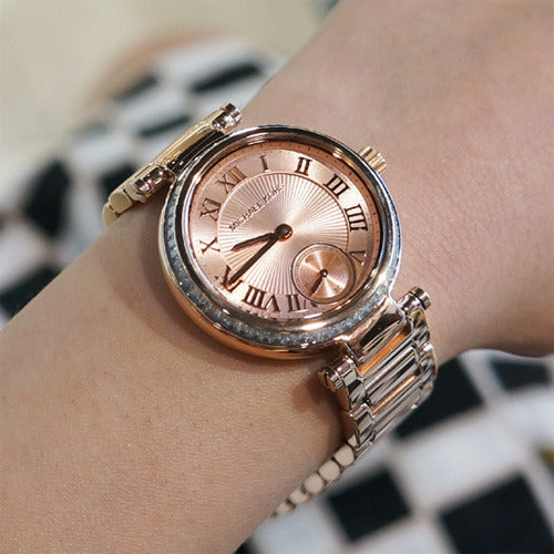  Shop Authentic Michael Kors Skylar Quartz Rose Gold Dial Rose Gold Steel Strap Watch For Women - MK5971 - Luxxuri