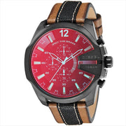  Shop Authentic Diesel Mega Chief Quartz Black Dial Two Tone Leather Strap Watch For Men - DZ4305 - Luxxuri
