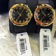  Shop Authentic Marc Jacobs Amy Black Dial Black Leather Strap Watch for Women - MBM1225 - Luxxuri