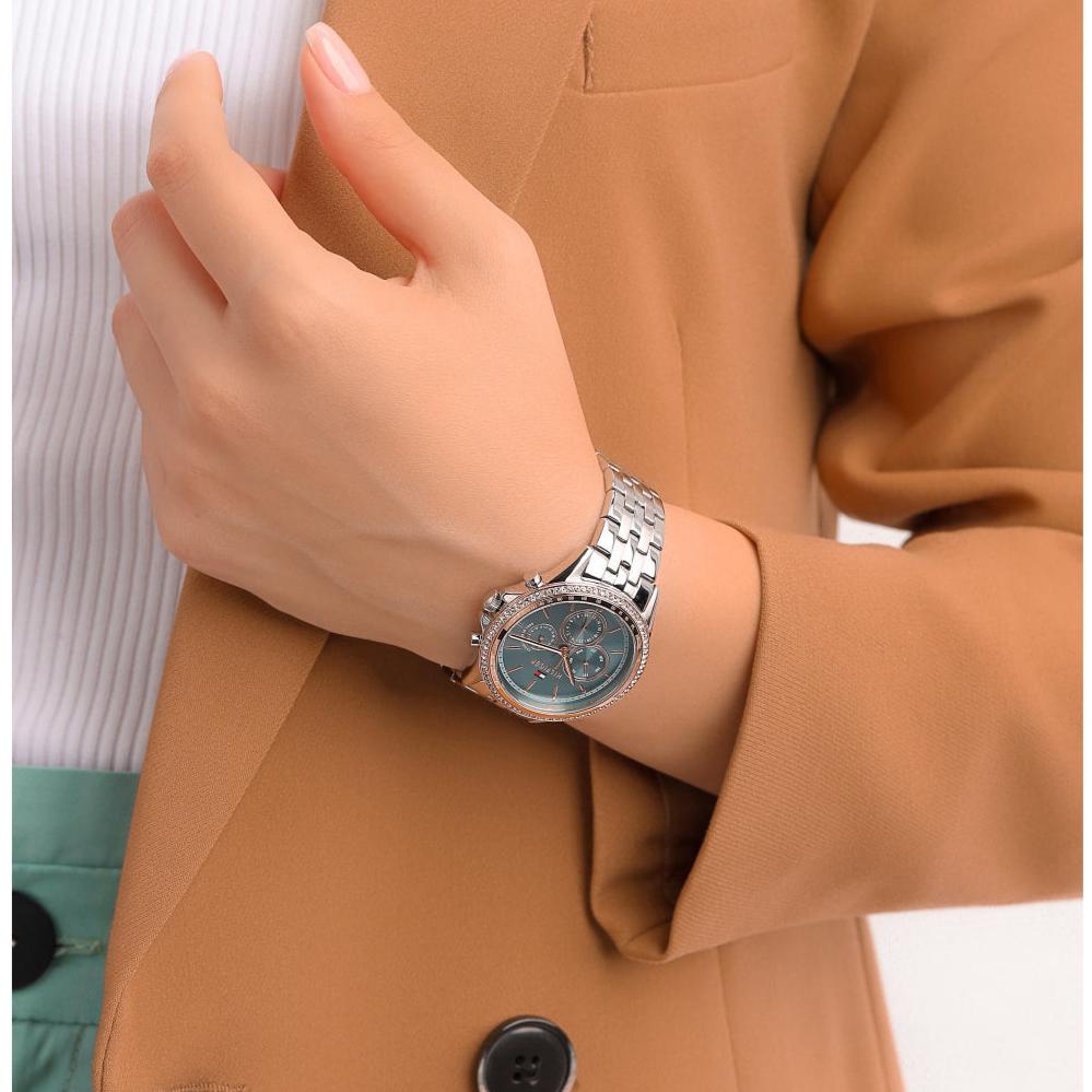  Shop Authentic Tommy Hilfiger Ari Diamonds Blue Dial Silver Steel Strap Watch for Women - 1781976 - Luxxuri