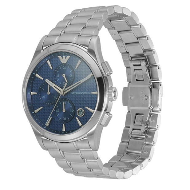  Shop Authentic Emporio Armani Chronograph Blue Dial Silver Steel Strap Watch For Men - AR11528 - Luxxuri