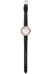  Shop Authentic Emporio Armani Rosa Quartz Mother Of Pearl White Dial Black Leather Strap Watch For Women - AR11356 - Luxxuri
