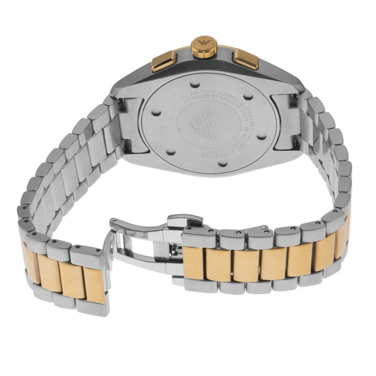  Shop Authentic Emporio Armani Claudio Chronograph Green Dial Two Tone Steel Strap Watch For Women - AR11511 - Luxxuri