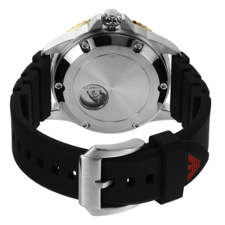  Shop Authentic Emporio Armani Meccanico Automatic Red Dial Black Silicon Strap Watch For Men - AR60070 - Luxxuri