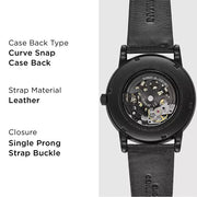  Shop Authentic Emporio Armani Meccanico Automatic Skeleton Dial Black Leather Strap Watch For Men - AR60008 - Luxxuri