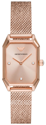  Shop Authentic Emporio Armani Joy Quartz Rose Gold Dial Rose Gold Mesh Bracelet Watch For Women - AR11347 - Luxxuri