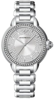  Shop Authentic Emporio Armani Mia Three Crystals Silver Dial Silver Steel Strap Watch For Women - AR11632 - Luxxuri