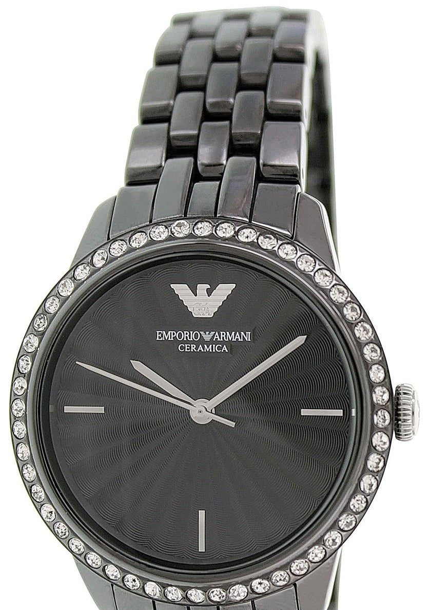  Shop Authentic Emporio Armani Crystal Ceramica Black Dial Black Steel Strap Watch For Women - AR1478 - Luxxuri