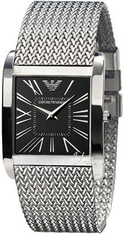  Shop Authentic Emporio Armani Classic Black Dial Silver Mesh Bracelet Watch For Women - AR2013 - Luxxuri