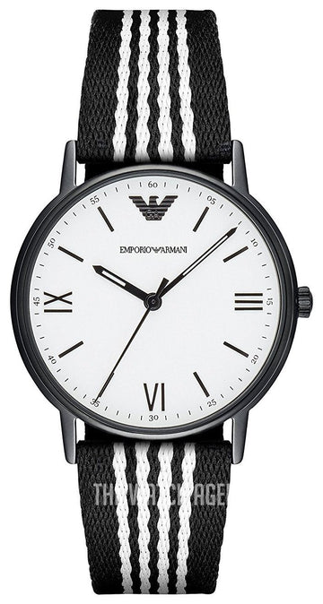  Shop Authentic Emporio Armani Kappa Analog White Dial Two Tone Nylon Strap Watch For Men - AR80004 - Luxxuri