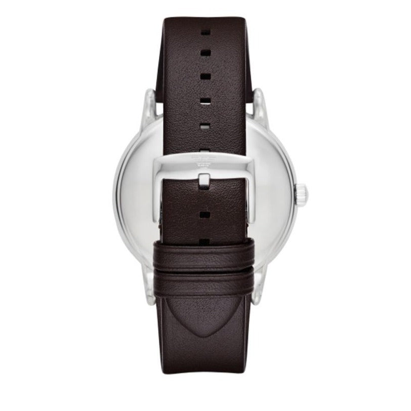  Shop Authentic Emporio Armani Kappa Quartz Black Dial Brown Leather Strap Watch For Men - AR80008 - Luxxuri