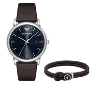  Shop Authentic Emporio Armani Kappa Quartz Black Dial Brown Leather Strap Watch For Men - AR80008 - Luxxuri