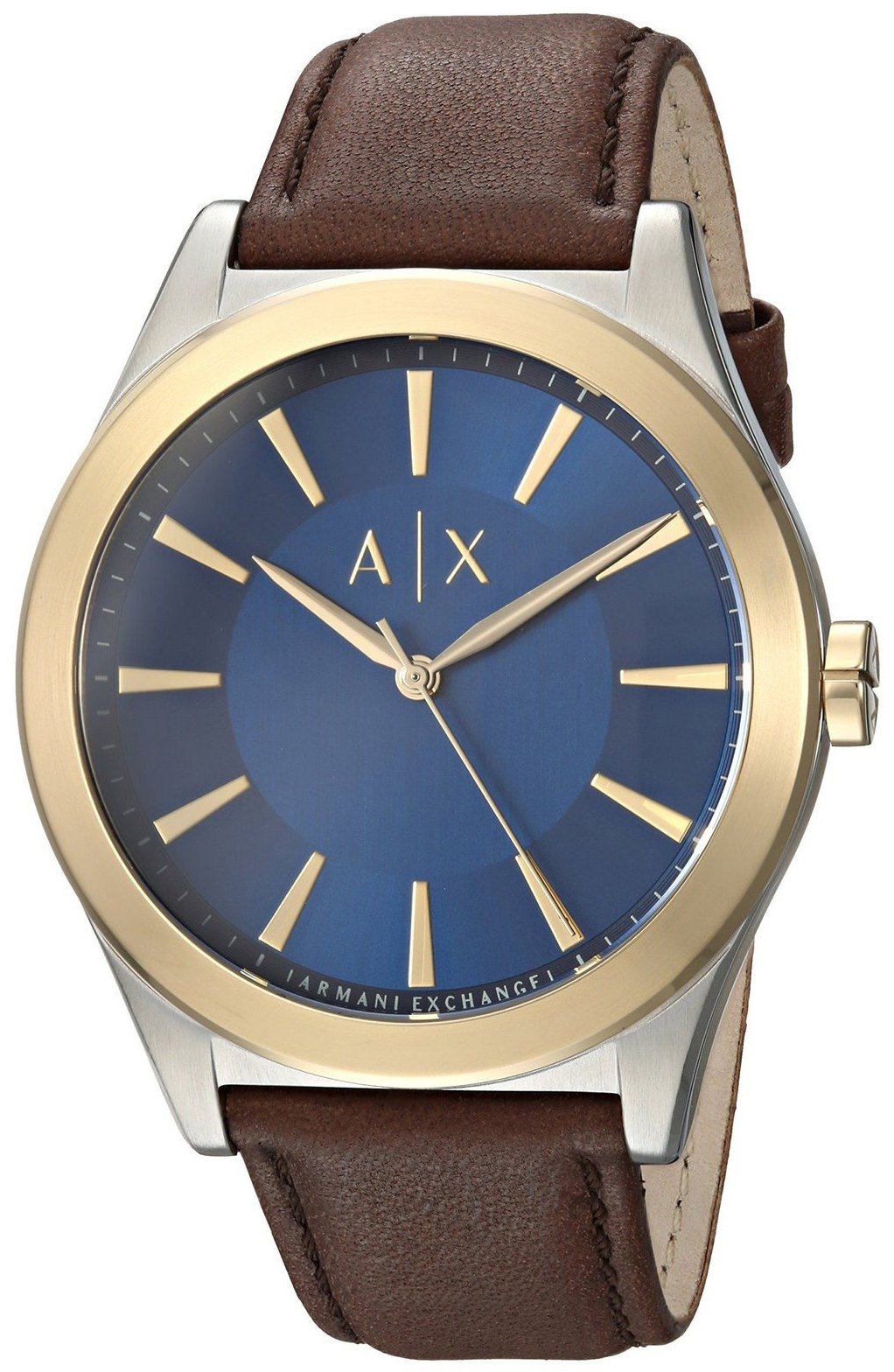  Shop Authentic Armani Exchange Nico Quartz Blue Dial Brown Leather Strap Watch For Men - AX2334 - Luxxuri