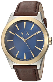  Shop Authentic Armani Exchange Nico Quartz Blue Dial Brown Leather Strap Watch For Men - AX2334 - Luxxuri