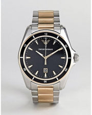  Shop Authentic Emporio Armani Quartz Black Dial Two Tone Steel Strap Watch For Men - AR80017 - Luxxuri