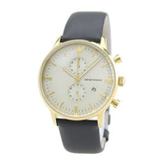  Shop Authentic Emporio Armani Gianni Beige Dial Grey Leather Strap Watch For Men - AR0386 - Luxxuri