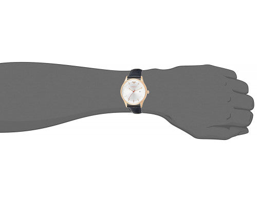 Shop Authentic Emporio Armani Classic Silver Dial Blue Leather Strap Watch For Men - AR11131 - Luxxuri