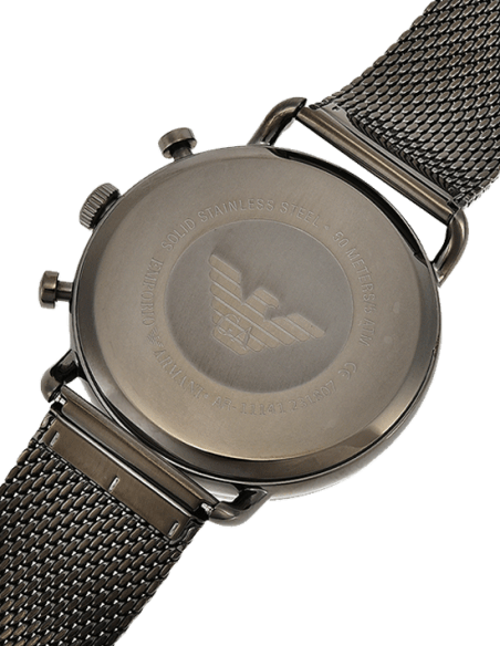  Shop Authentic Emporio Armani Aviator Brown Dial Grey Mesh Bracelet Watch For Men - AR11141 - Luxxuri
