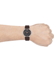  Shop Authentic Emporio Armani Kappa Quartz Black Dial Brown Leather Strap Watch For Men - AR11153 - Luxxuri