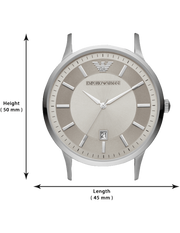  Shop Authentic Emporio Armani Renato Quartz Silver Dial Brown Leather Strap Watch For Men - AR11185 - Luxxuri