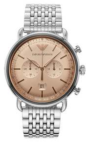  Shop Authentic Emporio Armani Aviator Chronograph Beige Dial Silver Steel Strap Watch For Men - AR11239 - Luxxuri