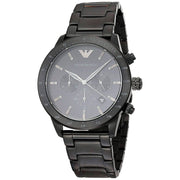  Shop Authentic Emporio Armani Mario Chronograph Black Dial Black Steel Strap Watch For Men - AR11242 - Luxxuri