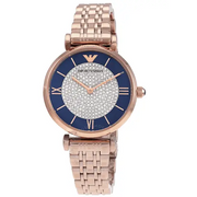 Shop Authentic Emporio Armani Gianni T-Bar Quartz Crystals Black Dial Gold Steel Strap Watch For Women - AR11423 - Luxxuri