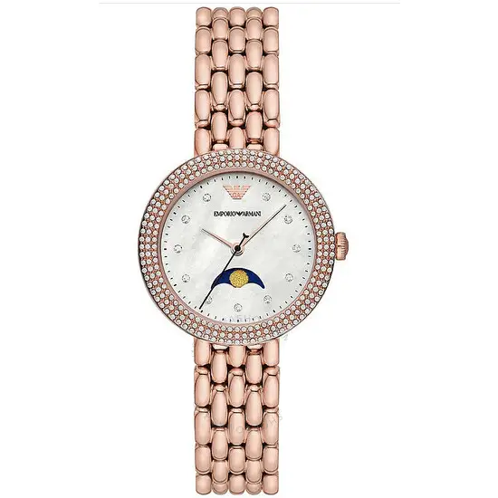  Shop Authentic Emporio Armani Rosa Mother of Pearl Dial Rose Gold Steel Strap Watch For Women - AR11462 - Luxxuri