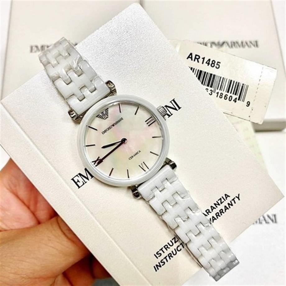  Shop Authentic Emporio Armani Giannti T Bar Quartz Mother of Pearl Dial White Steel Strap Watch For Women - AR1485 - Luxxuri