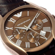  Shop Authentic Emporio Armani Valente Classic Brown Dial Brown Leather Strap Watch For Men - AR1609 - Luxxuri