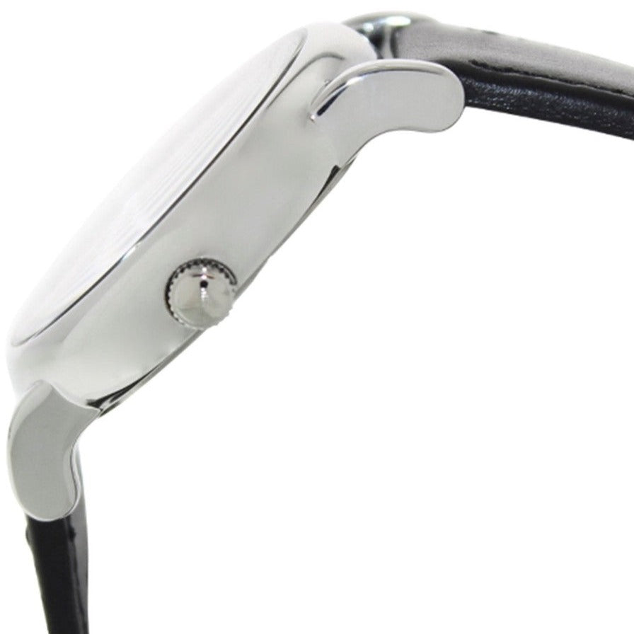  Shop Authentic Emporio Armani Retro Analog Quartz Silver Dial Black Leather Strap Watch For Men - AR1674 - Luxxuri