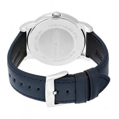  Shop Authentic Emporio Armani Classic Quartz Blue Dial Black Leather Strap Watch For Men - AR1731 - Luxxuri