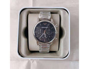  Shop Authentic Emporio Armani Chronograph Black Dial Silver Steel Strap Watch For Men - AR1853 - Luxxuri