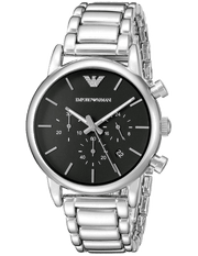  Shop Authentic Emporio Armani Chronograph Black Dial Silver Steel Strap Watch For Men - AR1853 - Luxxuri