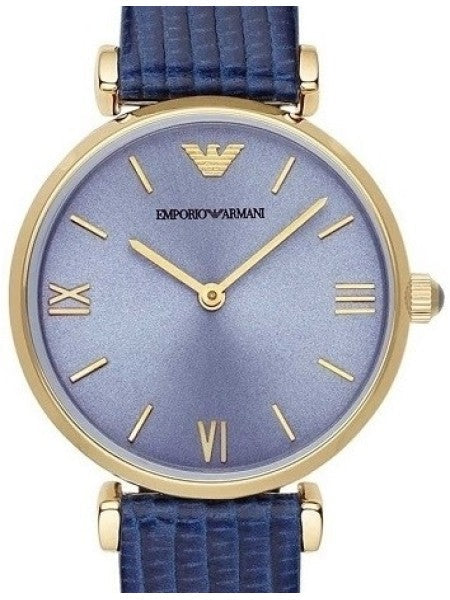  Shop Authentic Emporio Armani Gianni T Bar Blue Dial Blue Leather Strap Watch For Women - AR1875 - Luxxuri