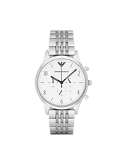  Shop Authentic Emporio Armani Classic Chronograph Silver Dial Silver Steel Strap Watch For Men - AR1879 - Luxxuri