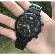  Shop Authentic Emporio Armani Luigi Chronograph Black Dial Black Stainless Steel Watch For Men - AR1895 - Luxxuri