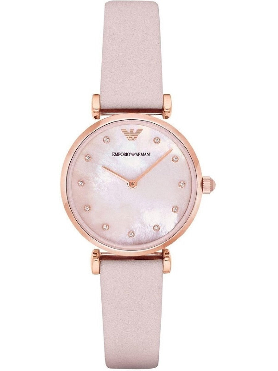  Shop Authentic Emporio Armani Gianni T Bar Mother Of Pearl Pink Dial Pink Leather Strap Watch For Women - AR1958 - Luxxuri