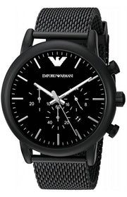  Shop Authentic Emporio Armani Sport Chronograph Black Dial Black Mesh Bracelet Watch For Men - AR1968 - Luxxuri